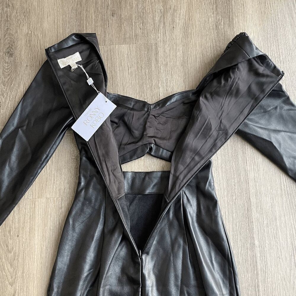 NWT Ronny Kobo Faux Leather Mini Dress XS​​​​​​ - Picture 10 of 10